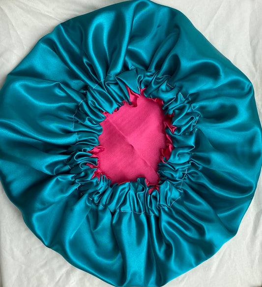 Pink + Aqua Bonnet
