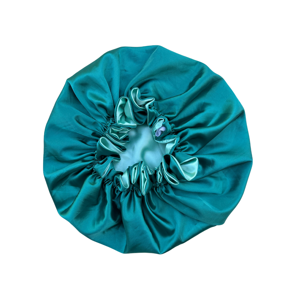 teal + mint ruffle bonnet