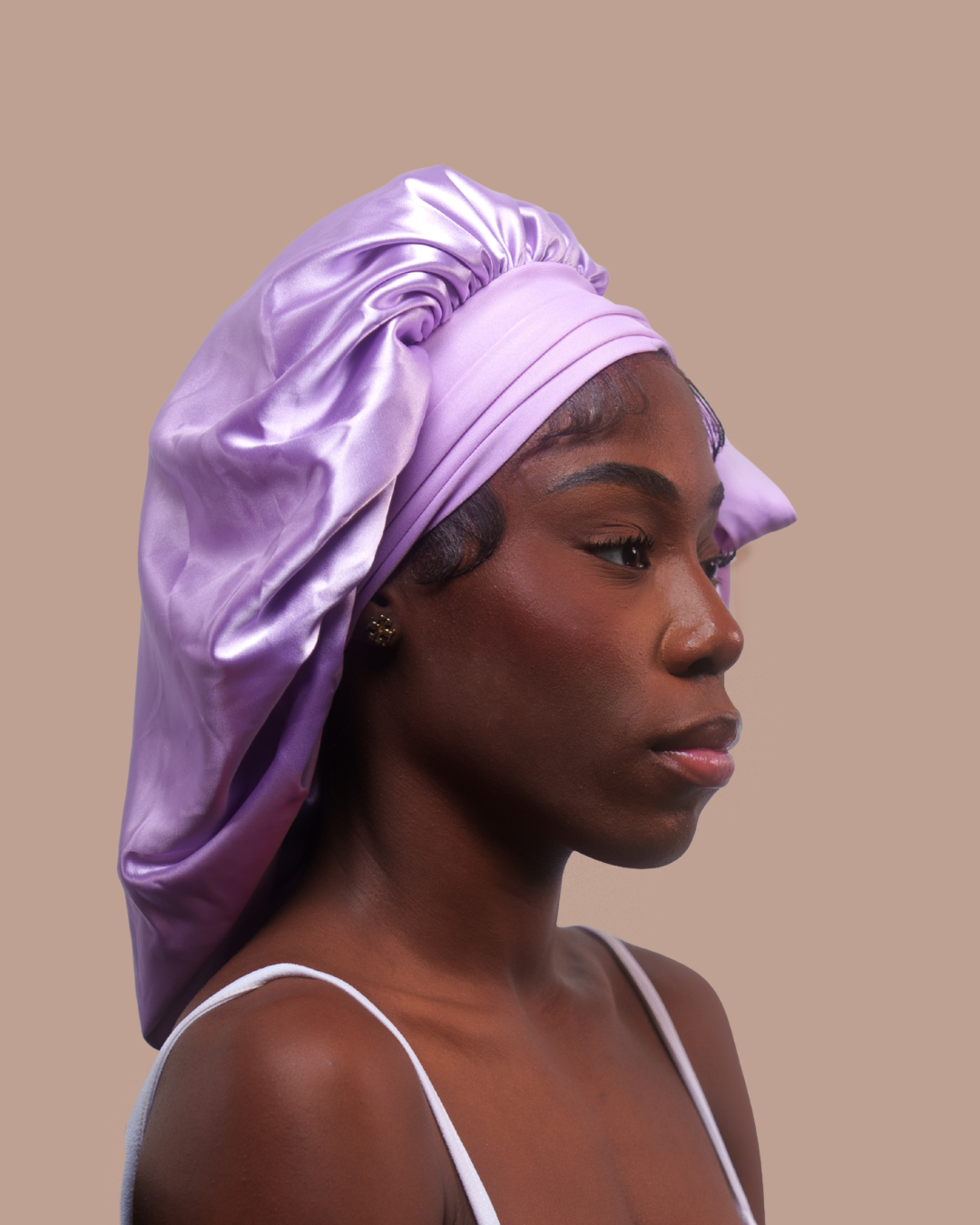 lilac tie bonnet