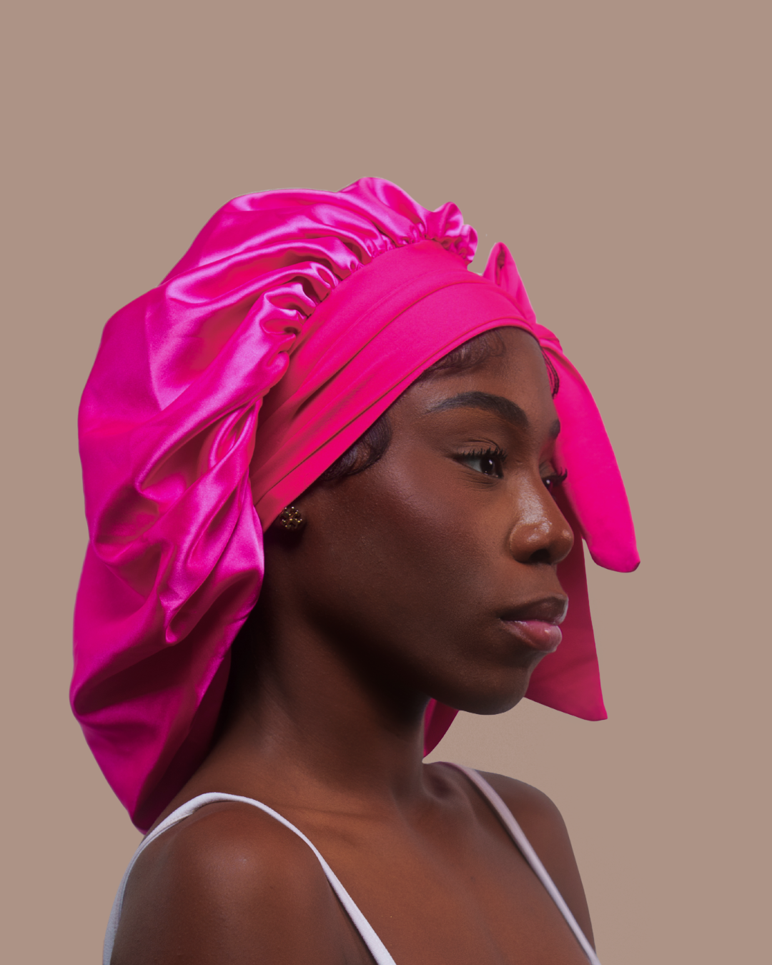 hot pink tie bonnet